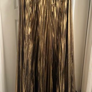 Dressed in LALA Metallic Gold Maxi Skirt